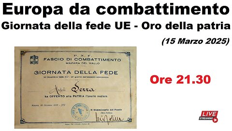 Europa da combattimento - Giornata della fede UE - Oro della patria