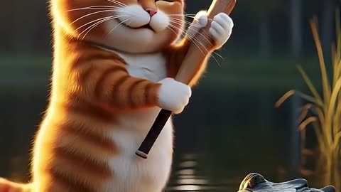 Cat beating Crocodile