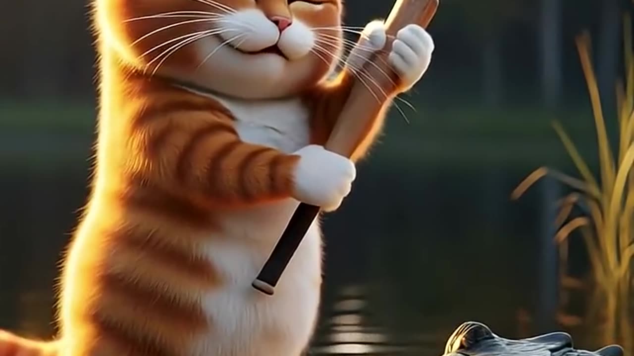 Cat beating Crocodile