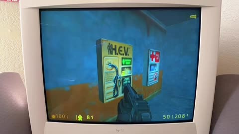 Playing the original Half-Life on my old school PC rig..