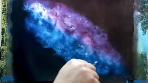 How to Paint a Beautiful Nebula With Three Colors and only Two Brushes