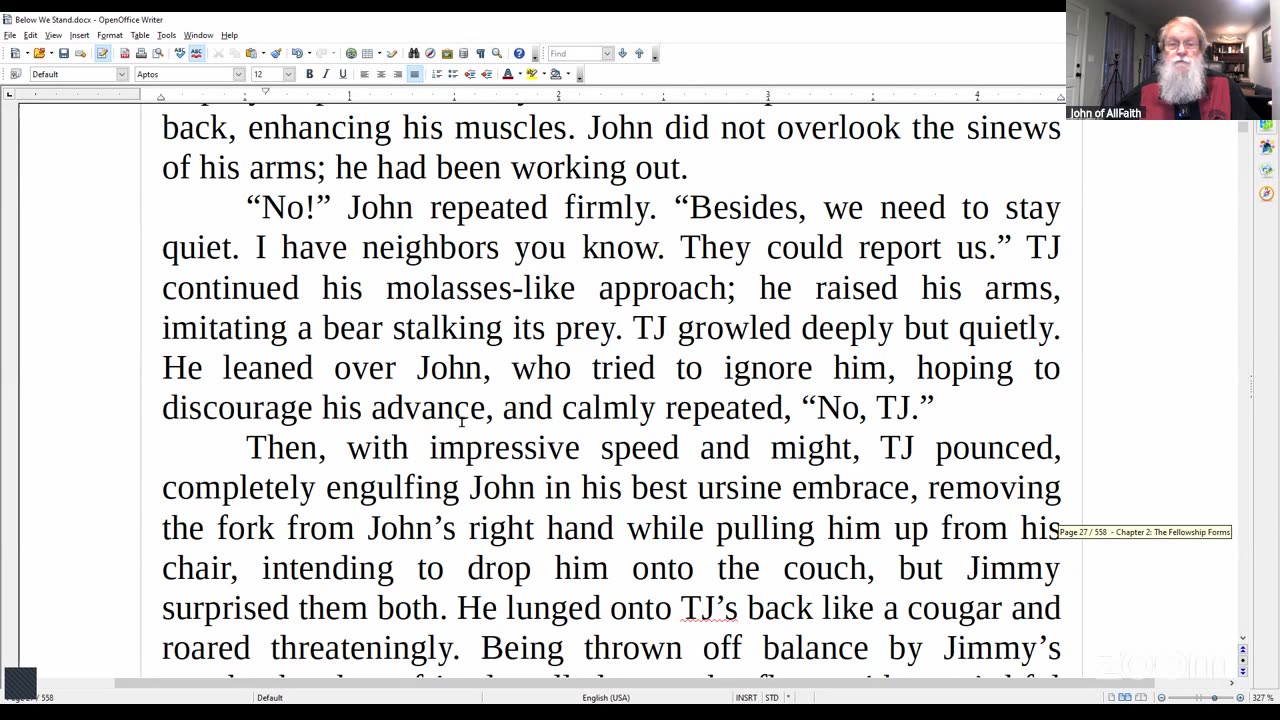 LIVE Reading of "Below We Stand with author John of AllFaith Chapt 2