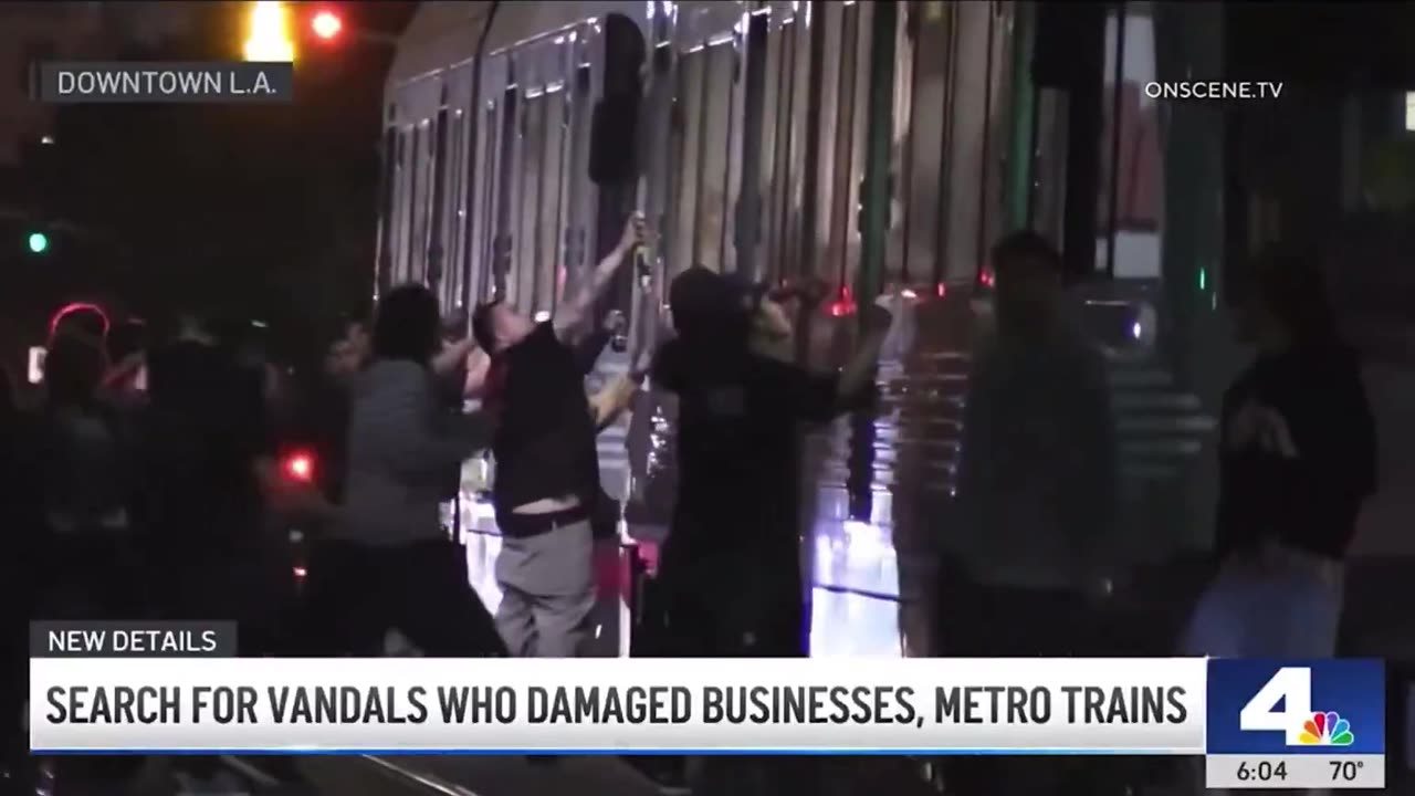 A mob of 1,000 people lay waste to downtown Los Angeles Saturday night.