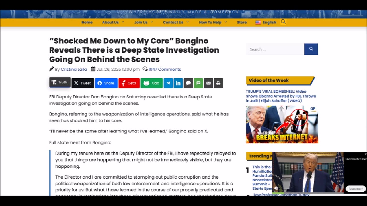 “Shocked Me Down to My Core” Bongino Reveals