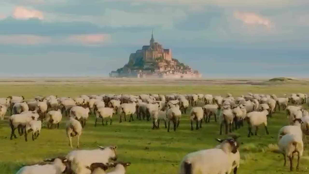 An island rising from the tides. Mont Saint-Michel has the quiet charm