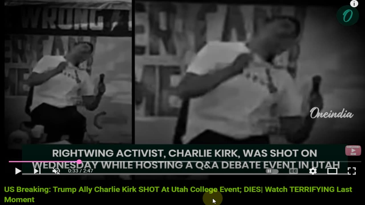 Charlie Kirk Shot - Video