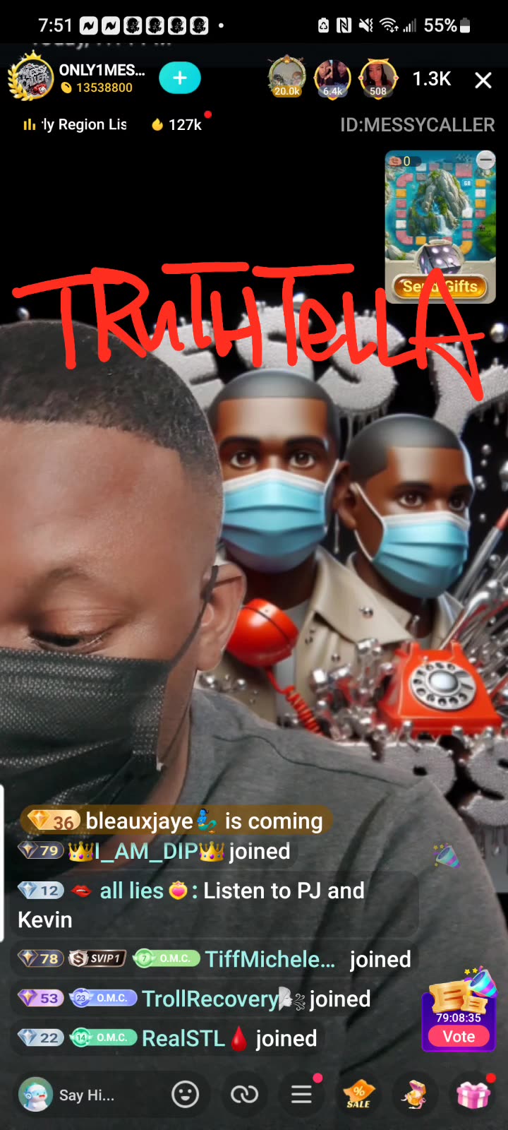 MESSY CALLER EVENING SHIT SHOW CLIPPED LETTING CLOWNS IN HIS BOX LOL