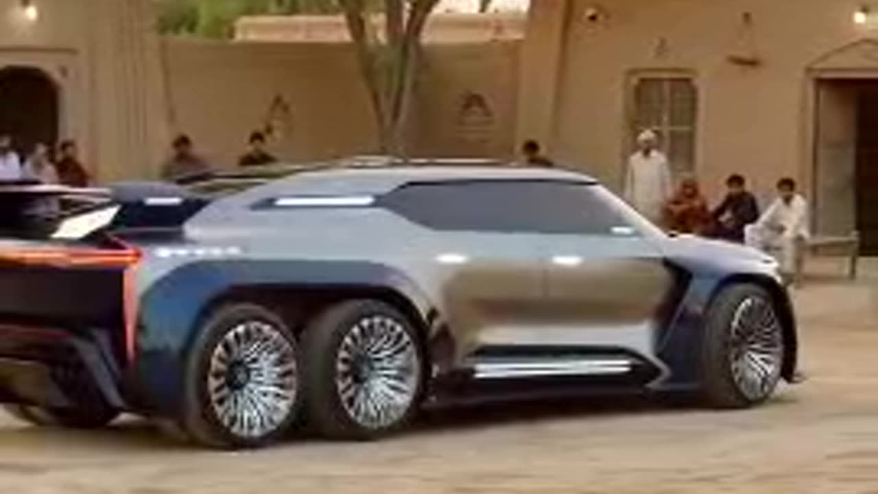Ai video super car in village