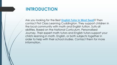 Best English Tutor in West Ewell