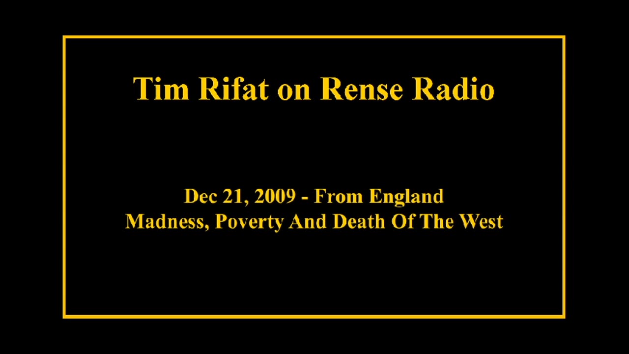 Dec 21, 2009 - Madness, Poverty And Death Of The West