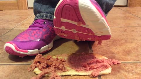 Hot Dog Crush with Pink Soled Sneakers