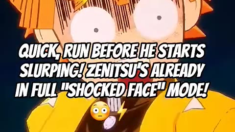 Demon Slayer demon wants to slurp brains! 😂😱 Zenitsu’s shocked face then naps! 🧠💤🔥
