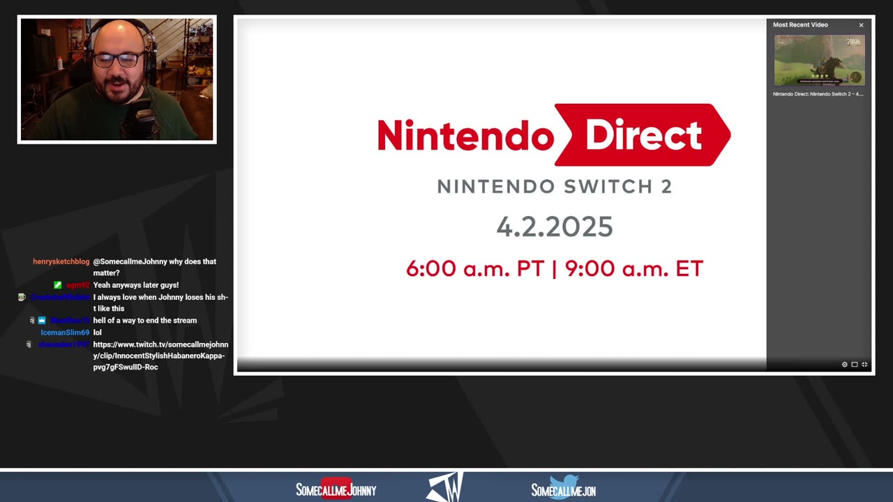 Somecallmejohnny - Nintendo Switch 2 Direct REACTION [vod archive]