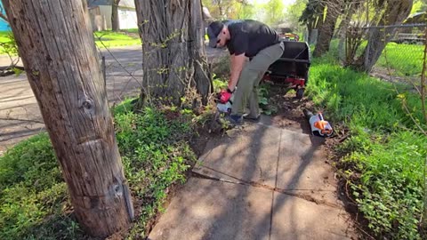 I Felt Like An ARCHEOLOGIST Digging Up This BURIED Sidewalk (Neighbors SHOCKED)_part3