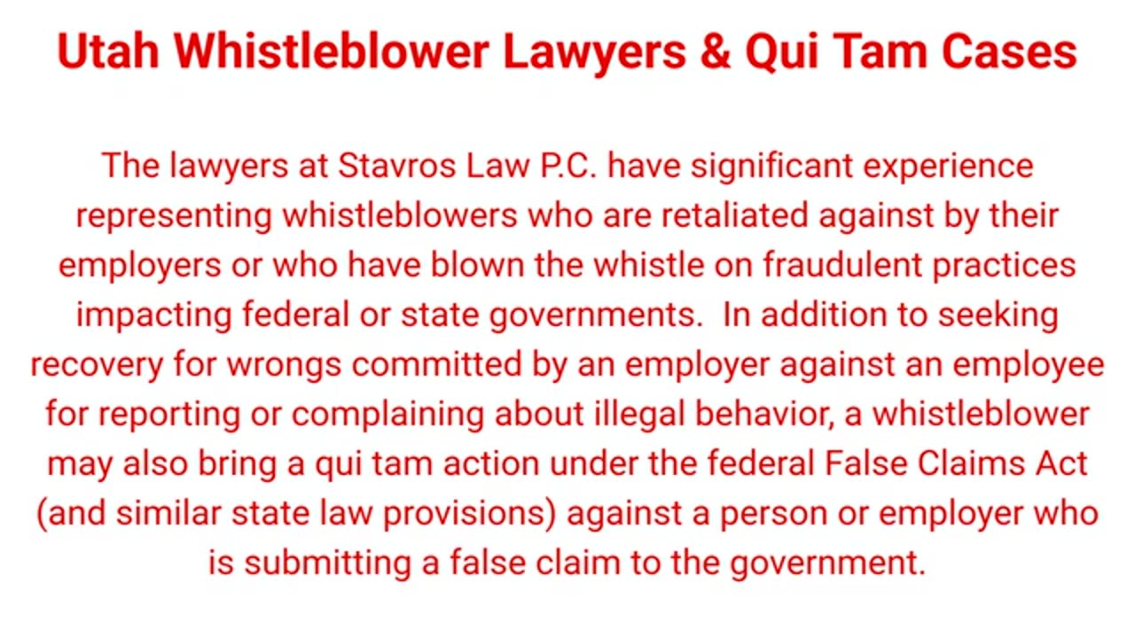 Stavros Law P.C. - #1 Trusted Whistleblower Lawyer in Sandy, Utah