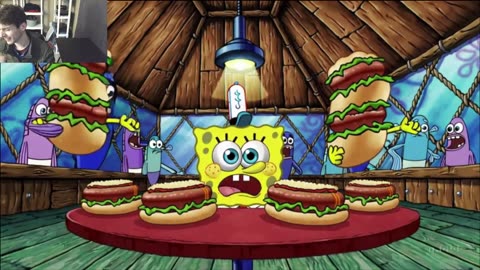Outtake #3116 Of SpongeBob SquarePants Attempts The Vegan Hot Dog Eating Challenge Fake Funny Parody