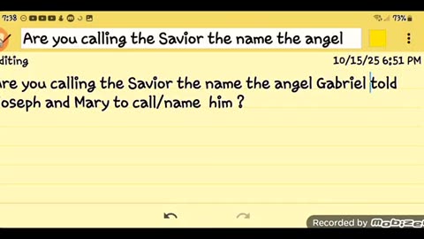 Are you calling the Savior the name the angel Gabriel told Joseph and Mary to call/name him ?