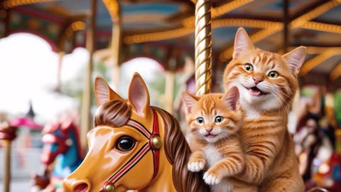 Cute Cat Kitten with Mama Cat