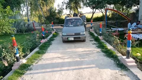 Children of rural Punjabi Prince driving the Car
