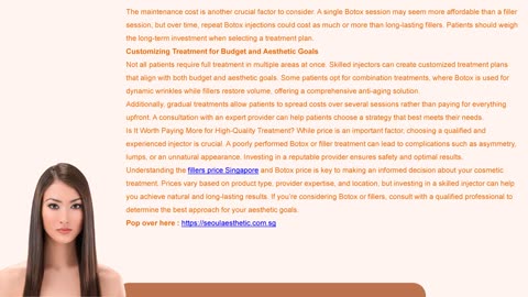 Fillers & Botox in Singapore: Pricing & Key Factors — Seoul Aesthetic Clinic