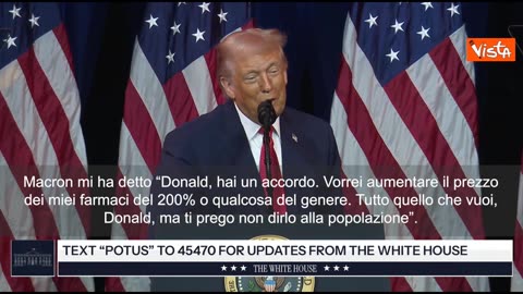 Trump fa l'imitazione di Macron:'Ti prego Donald,non dirlo alla popolazione' SOTTOTITOLI Ogni Paese ha detto la stessa cosa.Alcuni sono stati categorici,altri molto gentili e altri scortesi.Ma tutti hanno detto una cosa in 3 minuti