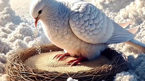 A pigeon builds its nest on the cloud ☁️🕊️✨ #shorts #viral #pigeon #nest #plane