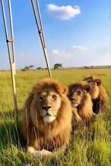 स्टिल्ट्स पर वार्थोग! 🤣 शेरों की प्रतिक्रिया अमूल्य है! #रील #मजेदार