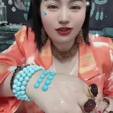 250609-2 Sleeping Beauty Turquoise Cabochon: Starry Sky Specimen on the Finger