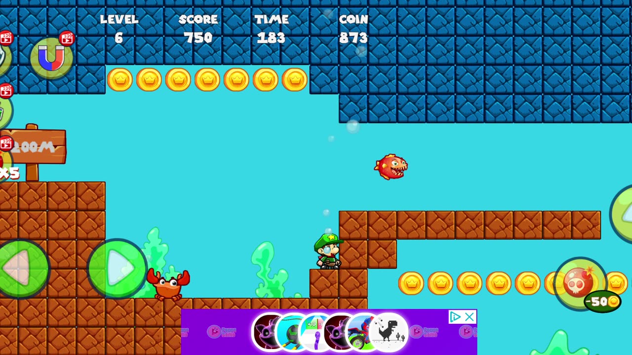 Passing this level 1st try in Bob's World