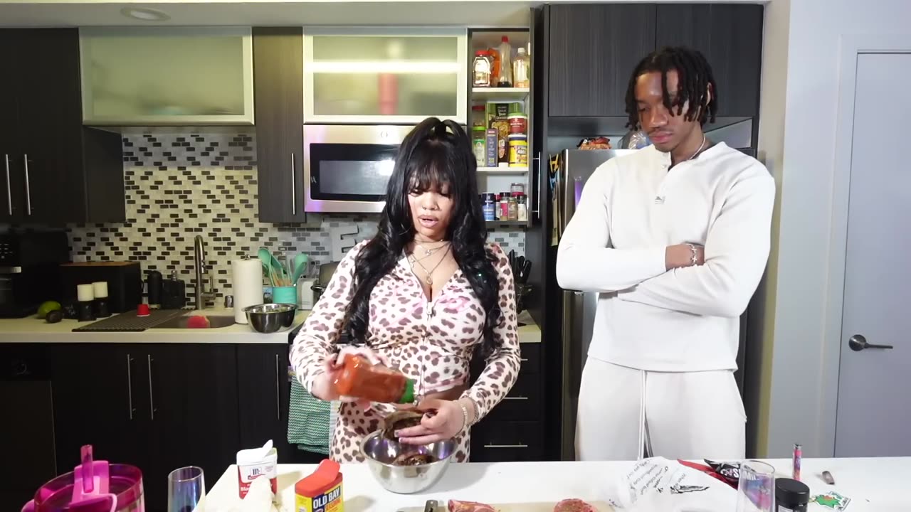 high cooking and eating steak & lobster mukbang with my gym crush *hilarious*