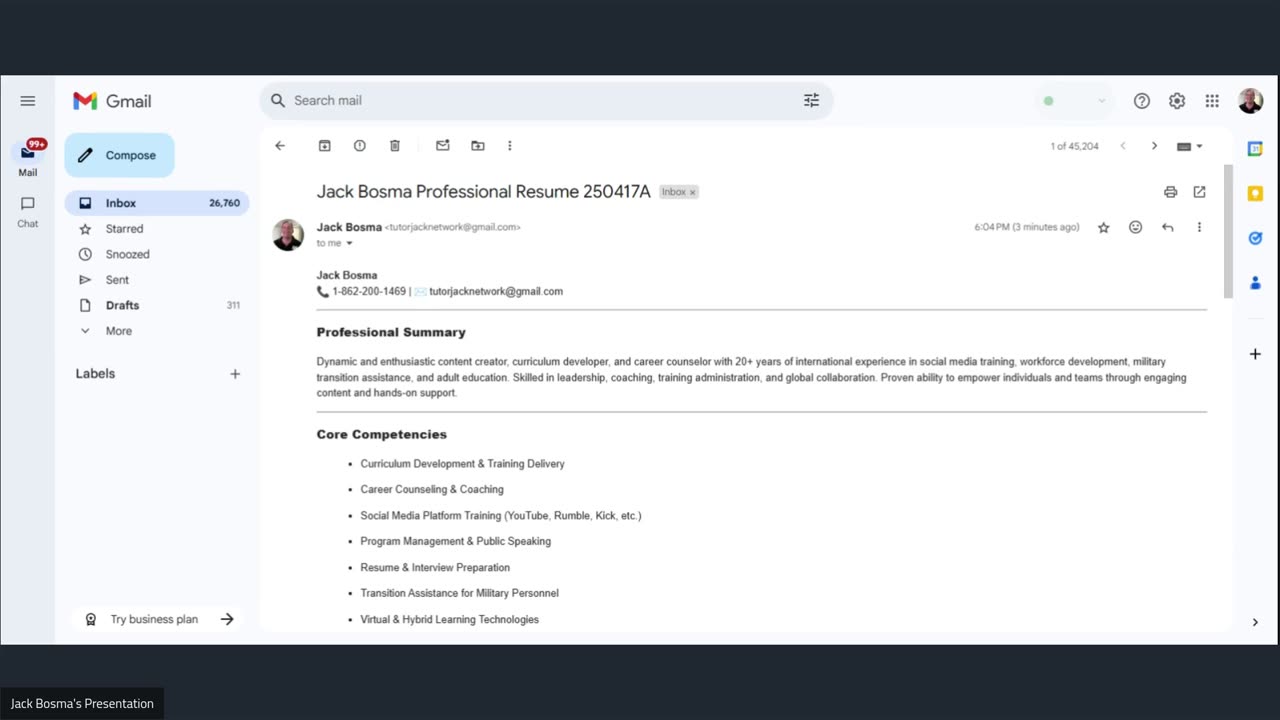 Jack Bosma Professional Resume 250417A
