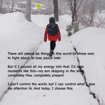 My son skipping to School