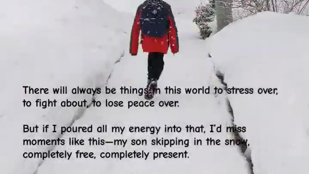 My son skipping to School