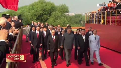 Putin, Xi, and Kim walk side-by-side for viewing of China's largest military parade in Beijing