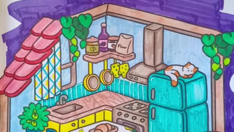 Color with me 04 (Shorts) | Kitchen Corner | Coloring Nook Studio