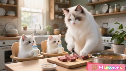 Heartwarming Ragdoll Cat Mom and Her Adorable Kittens