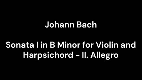 Sonata I in B Minor for Violin and Harpsichord - II. Allegro