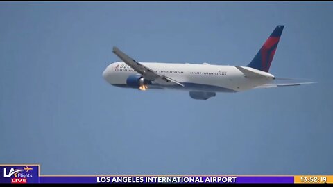 WATCH: Delta Boeing 767 engine bursts into flames after takeoff from LAX airport