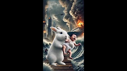 rabbit saves a little child and searches for his mother🐰👼#animation #ai #cartoon #shorts