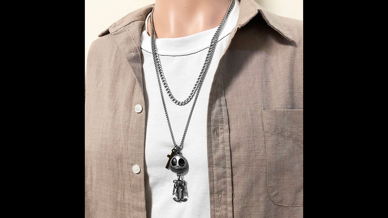 Cool Hip-pop Alien Robot Necklace, with Multi-layer Design & 70cm Long Chain, for Men & Women