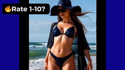 🔥 Rate This Navy Blue Bikini 1-10? | Supermodel Beach 4K