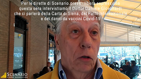 Per le dirette di Scenario.press questa sera intervistiamo il Dott. Daniele Giovanardi