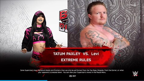 WWE 2k25 extreme rules Levi McDaniel vs Tatum Paxley