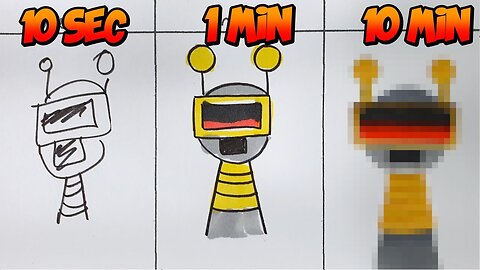 Drawing Sprunki Fun Bot phase 5 in 10 minutes Challenge CA