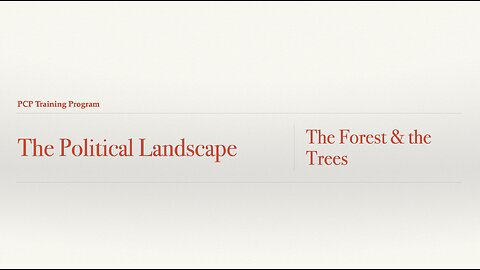 The Political Landscape - The Forest and the Trees