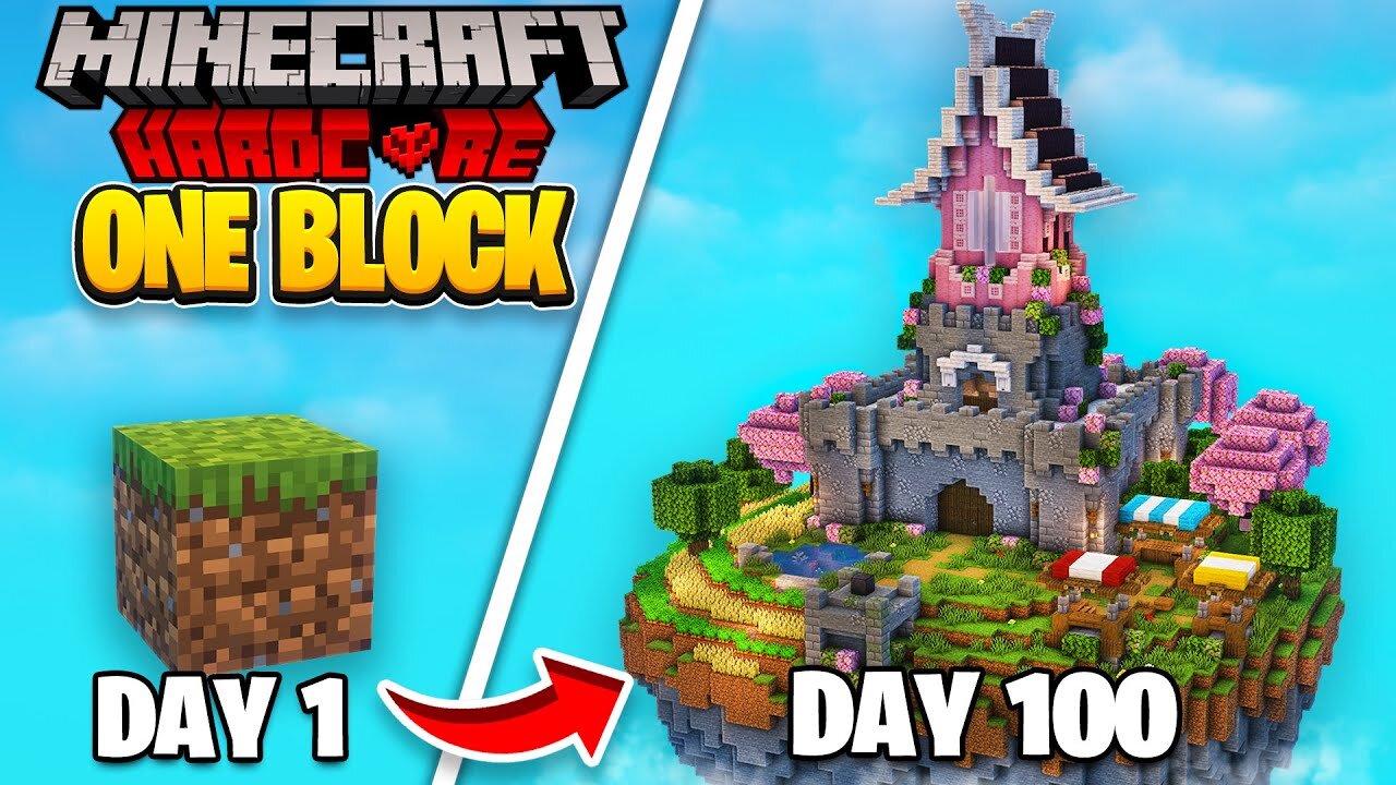 🌍 I Survived 100 Days on ONE BLOCK SKYBLOCK in Minecraft 1.21!