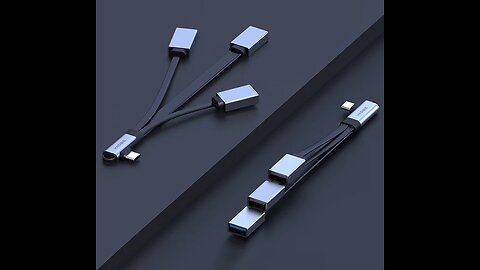 3-in-1 Portable Type-C to USB 3.0 Adapter, with Straight _ Side Socket, Compatible with Flash Drive