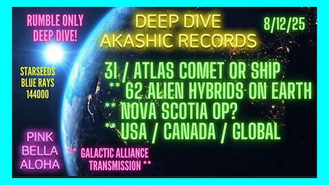 3I/ATLAS Comet or Mother Ship * 62 Alien Earth Species * Nova Scotia Restrictions - Alliance Op?