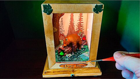 How I Made a Cute Bear Diorama That Glows!