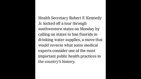 Fluoride should not be in our water...